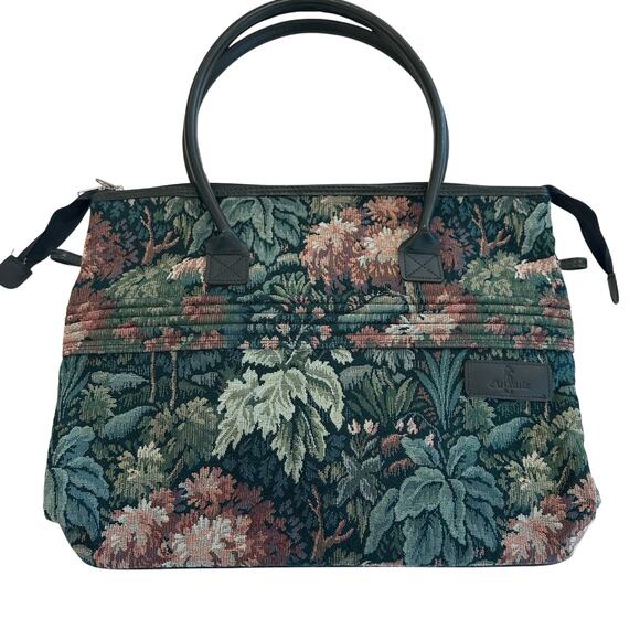 Atlantic Handbags - VTG Atlantic Embroidered Tapestry Weekender Carry On Shoulder Travel Bag Tote